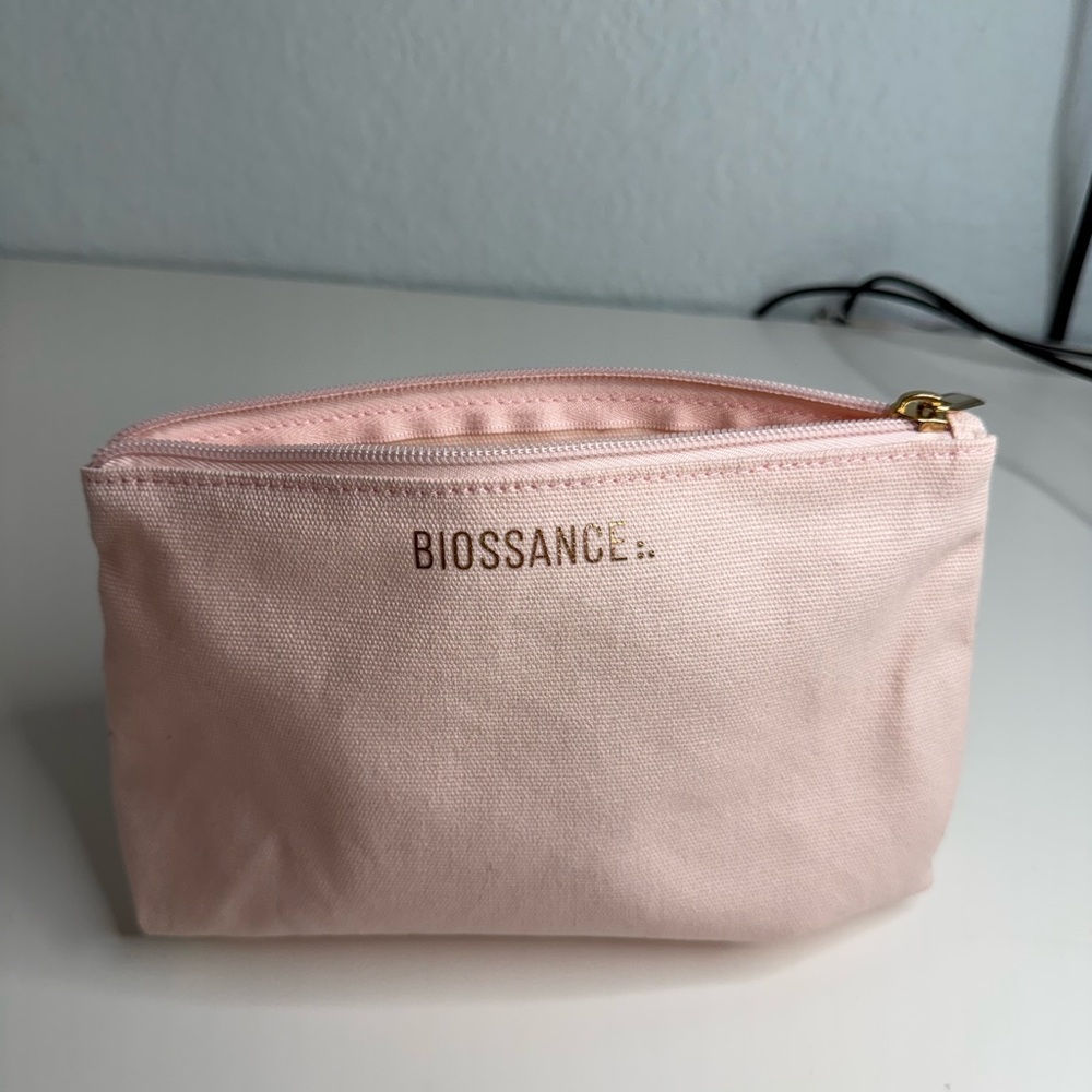 Biossance Soft Pink Cosmetic Pouch